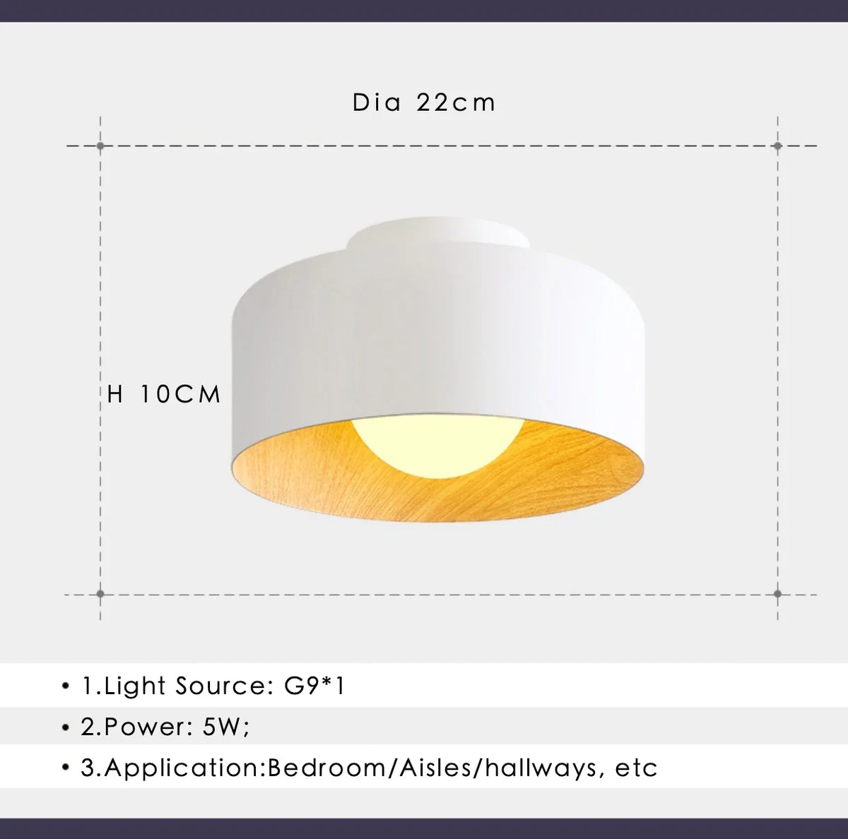 Plafonnier LED Bois Noyer Scandinave Barcato