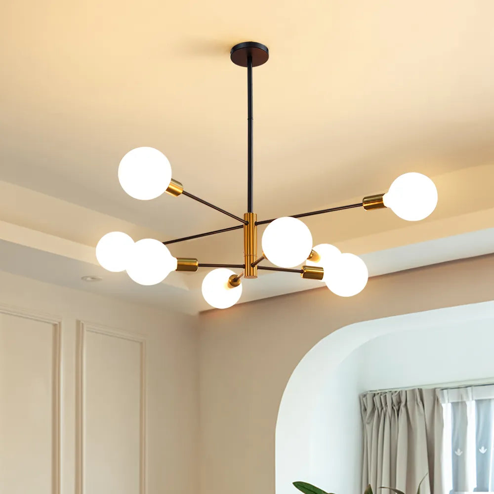 Lustre Spoutnik Noir & Or - Design Nordique Moderne