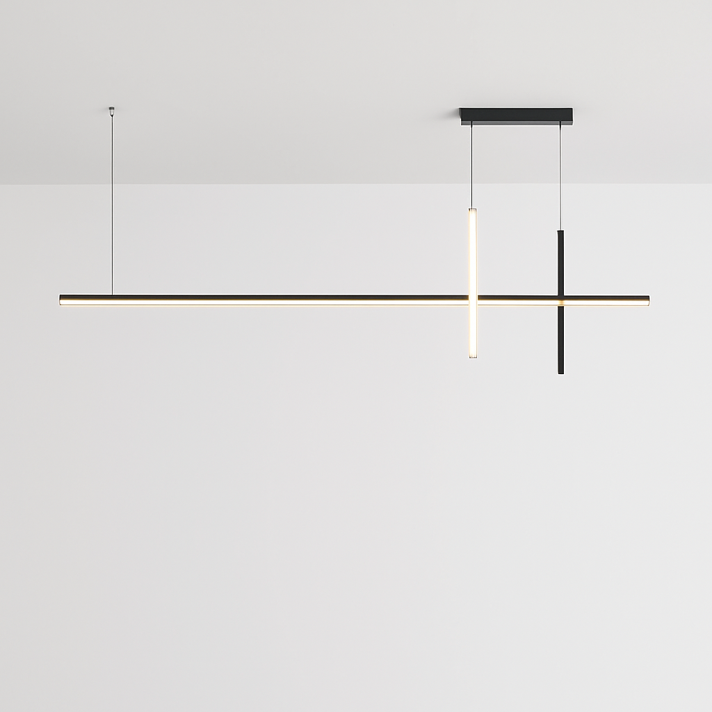 Lustre LED Noir Minimaliste Design Dimmable