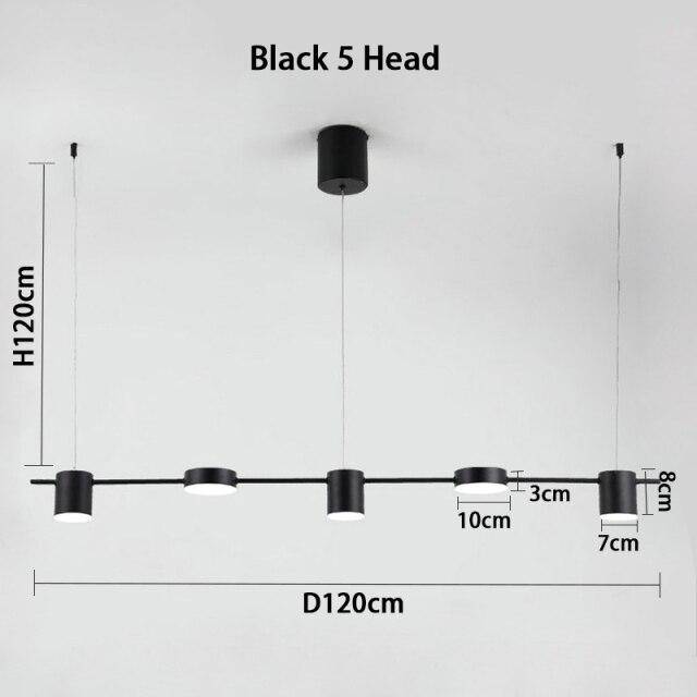 Lustre Design LED Allongé Art Déco Noir ou Doré