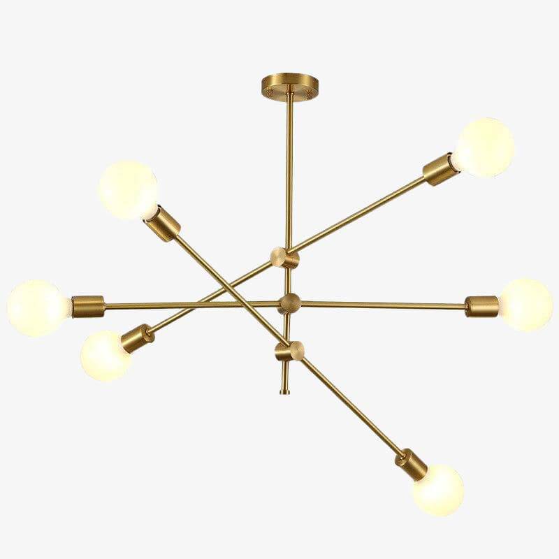 Lustre LED Doré Métal & Verre Design Européen