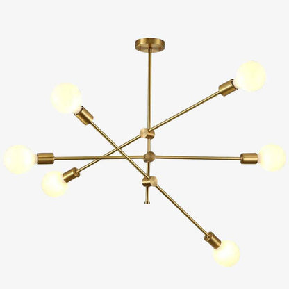 Lustre LED Doré Métal & Verre Design Européen