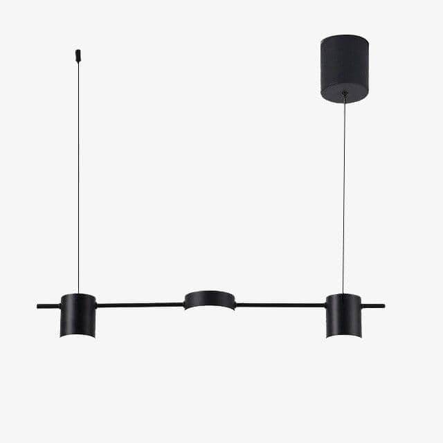 Lustre Design LED Allongé Art Déco Noir ou Doré