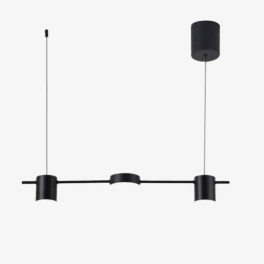Lustre Design LED Allongé Art Déco Noir ou Doré