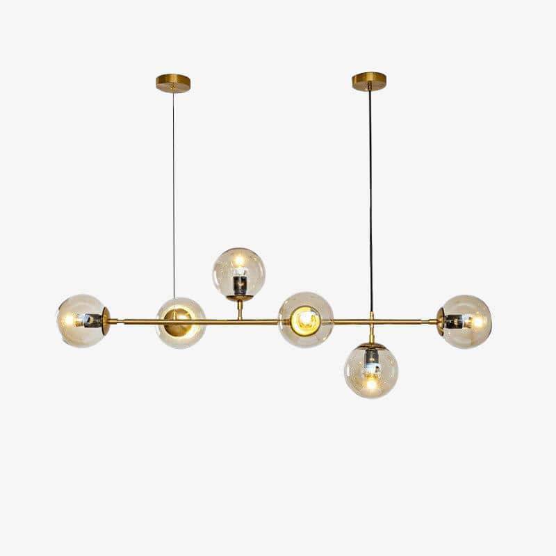 Lustre Design Métal & Verre Ambré/Gris/Transparent