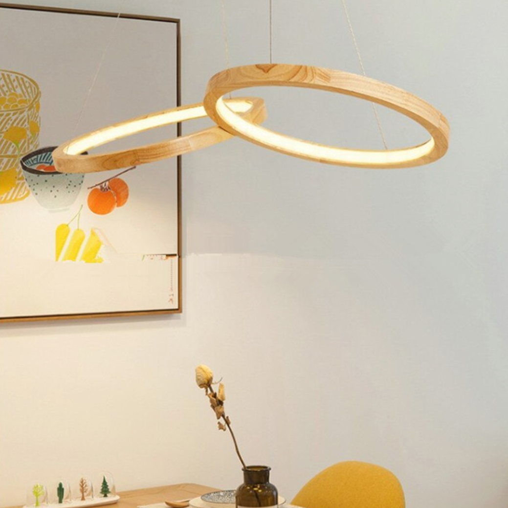 Lustre LED Bois Design Scandinave Botimi