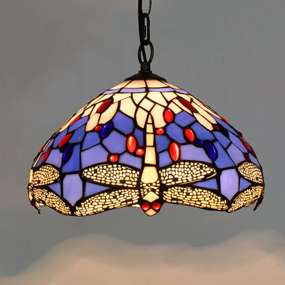 Lustre Tiffany Bohème Verre Coloré LED