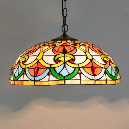 Lustre Tiffany Bohème Verre Coloré LED