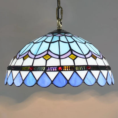 Lustre Tiffany Bohème Verre Coloré LED