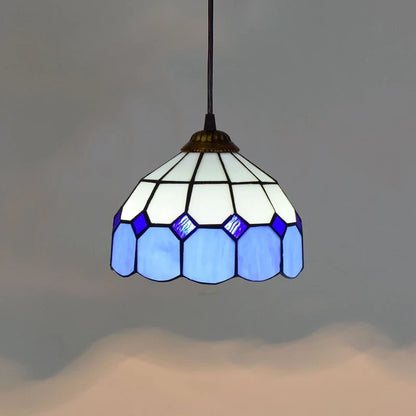 Lustre Tiffany Bohème Verre Coloré LED