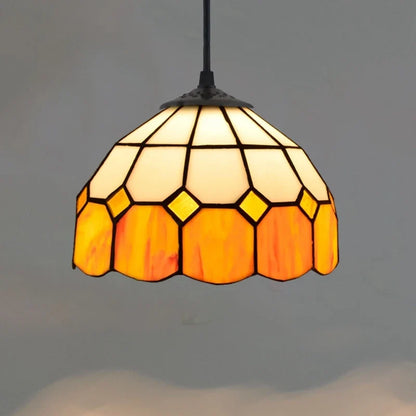 Lustre Tiffany Bohème Verre Coloré LED