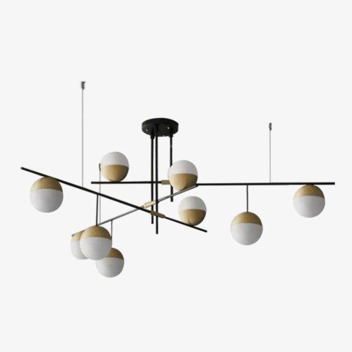 Lustre Design Doré Verre & Métal - 9 Lumières LED