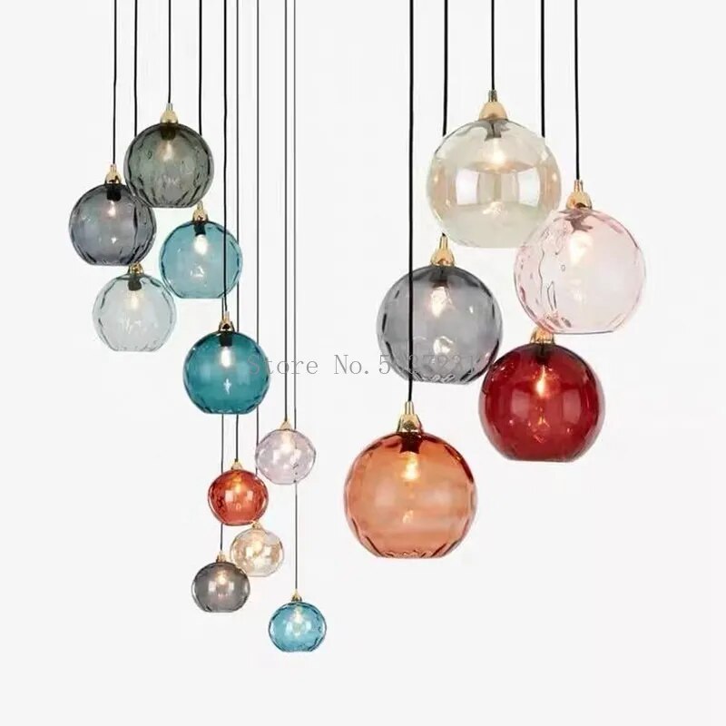Lustre Verre Texturé Scandinave Moderne