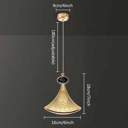 Lustre LED Cristal Doré Design Nordique