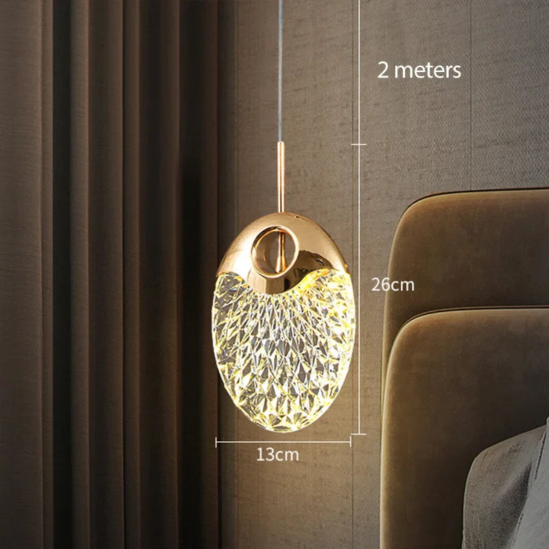 Lustre LED Cristal Doré Design Nordique
