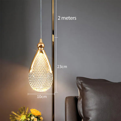 Lustre LED Cristal Doré Design Nordique