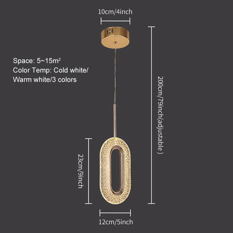 Lustre LED Cristal Doré Design Nordique