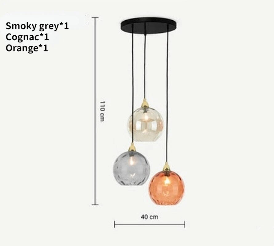 Lustre Verre Texturé Scandinave Moderne