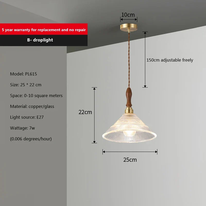 Suspension Design Verre & Cuivre Scandinave