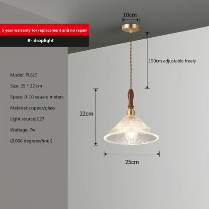 Suspension Design Verre & Cuivre Scandinave