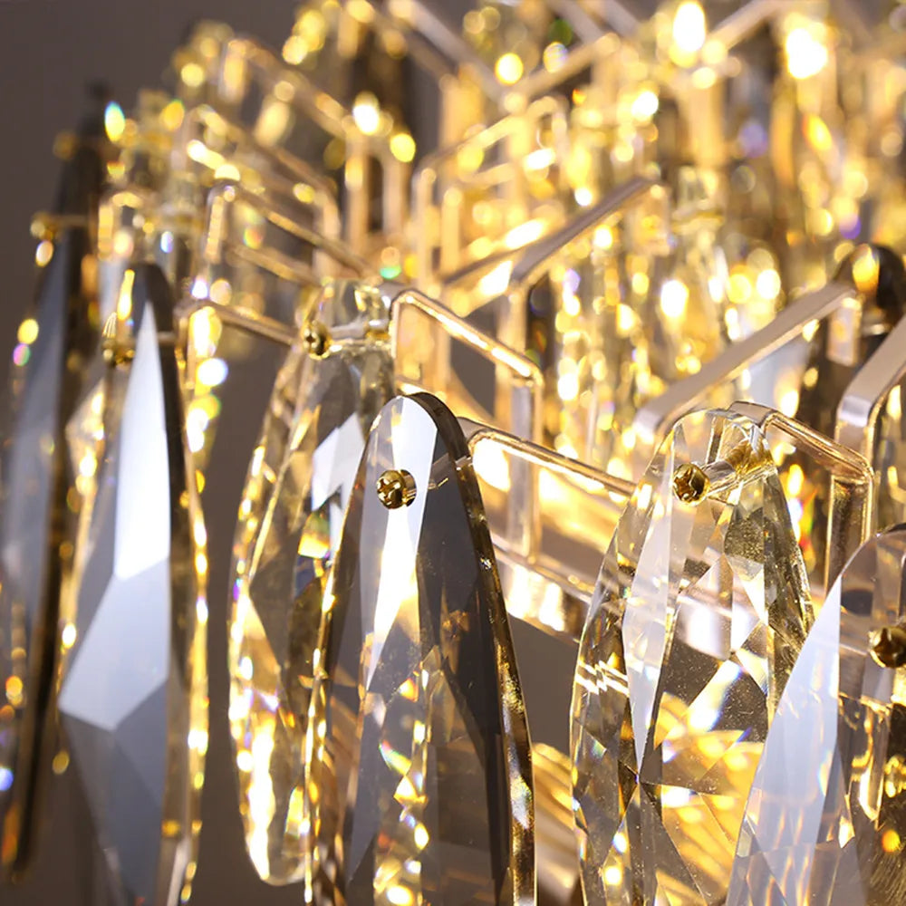 Lustre Moderne Cristal LED Chrome Poli