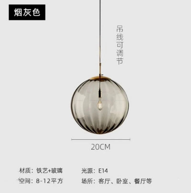 Lustre Verre Texturé Scandinave Moderne