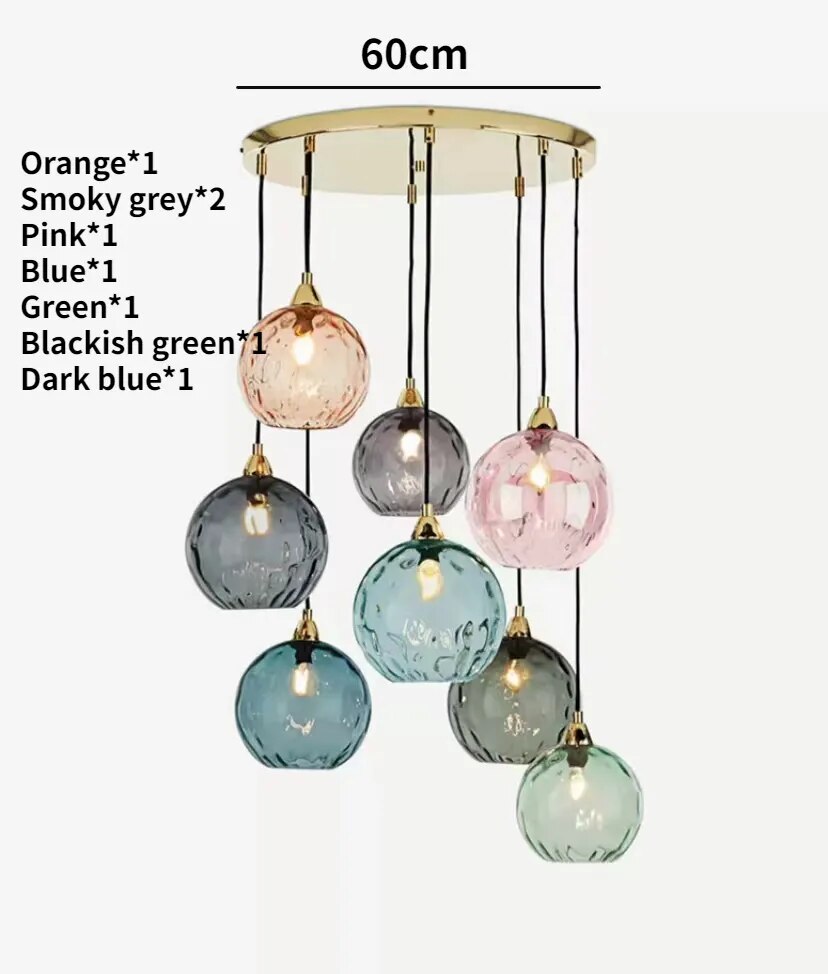 Lustre Verre Texturé Scandinave Moderne