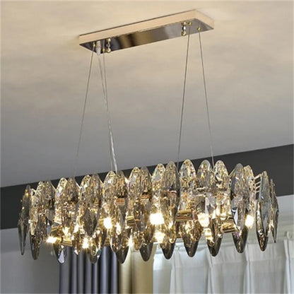 Lustre Moderne Cristal LED Chrome Poli