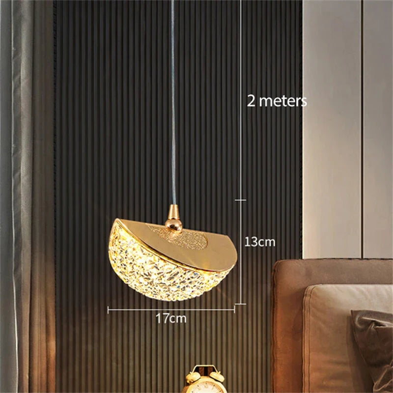 Lustre LED Cristal Doré Design Nordique