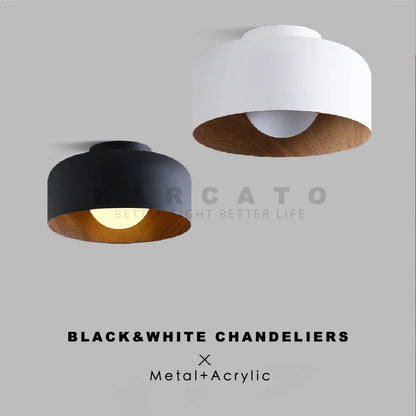 Plafonnier LED Bois Noyer Scandinave Barcato