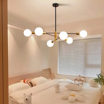 Lustre Spoutnik Noir & Or - Design Nordique Moderne