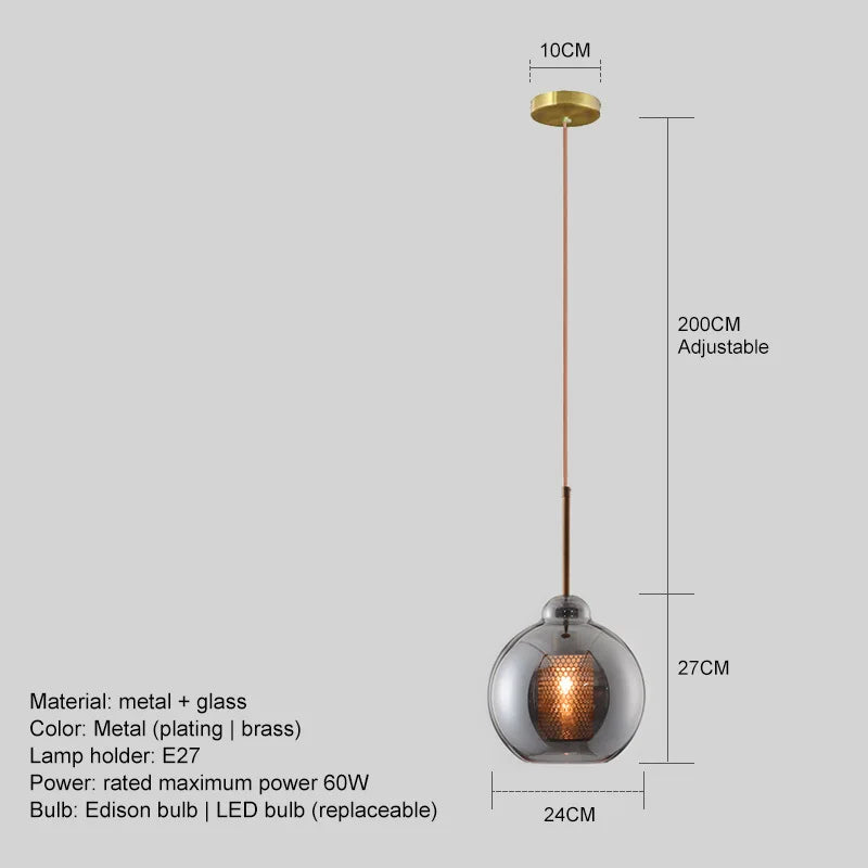 Suspension Boule Verre Design Scandinave Moderne