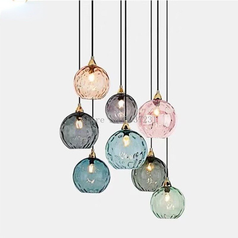 Lustre Verre Texturé Scandinave Moderne