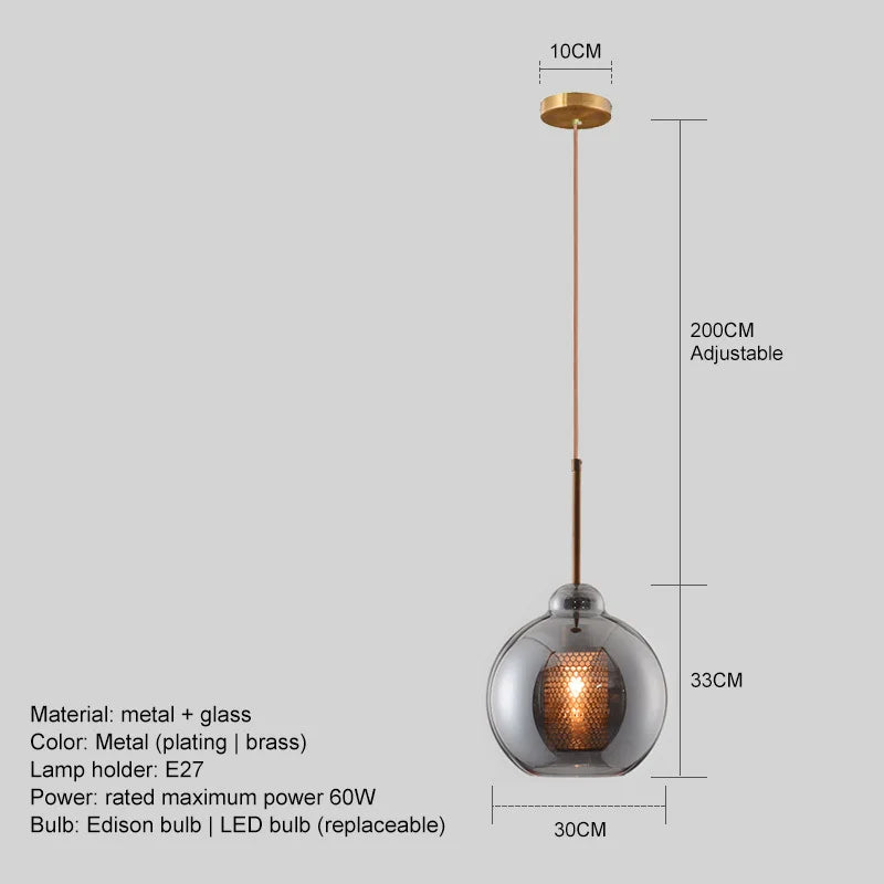 Suspension Boule Verre Design Scandinave Moderne