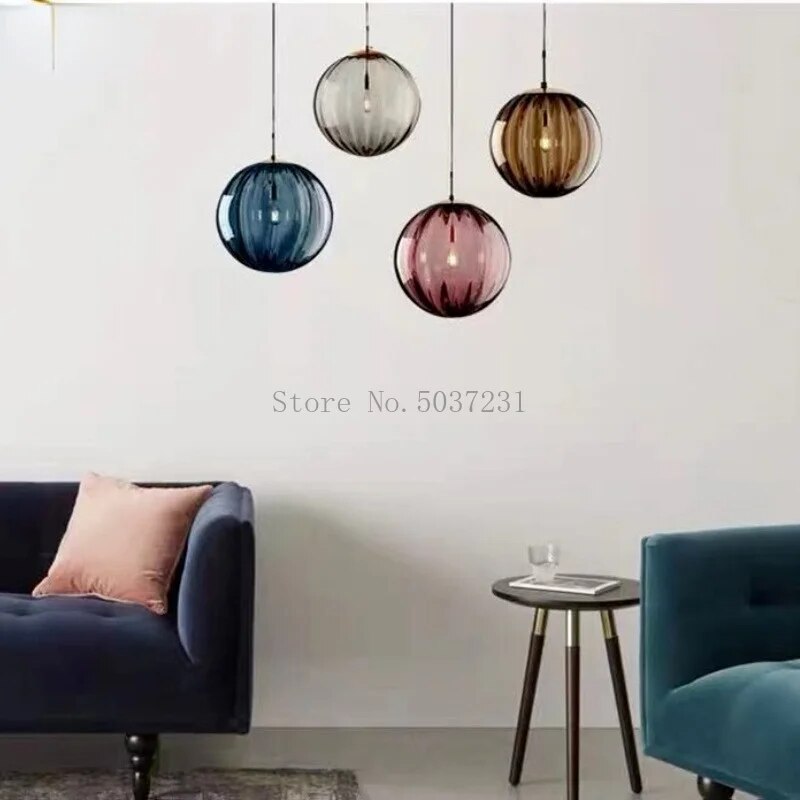 Lustre Verre Texturé Scandinave Moderne