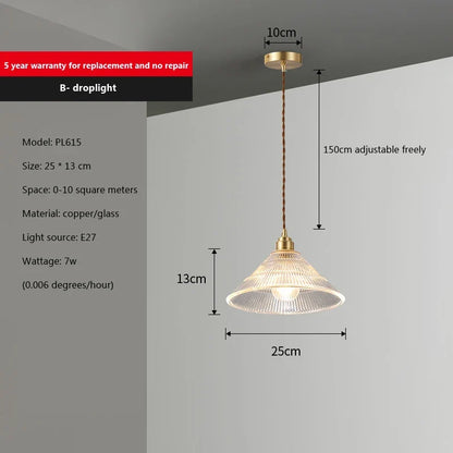 Suspension Design Verre & Cuivre Scandinave