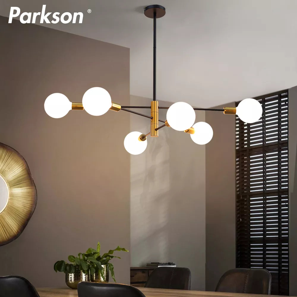 Lustre Spoutnik Noir & Or - Design Nordique Moderne
