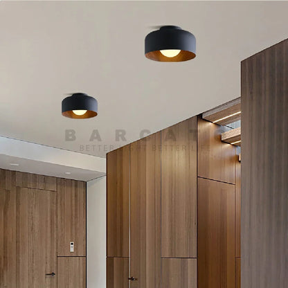Plafonnier LED Bois Noyer Scandinave Barcato