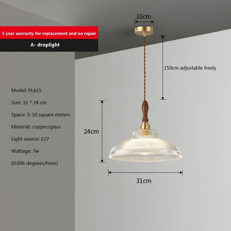 Suspension Design Verre & Cuivre Scandinave