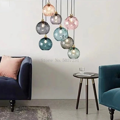 Lustre Verre Texturé Scandinave Moderne