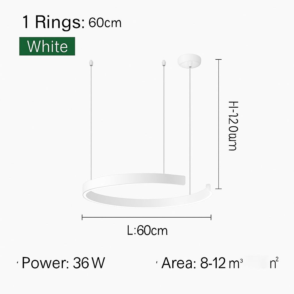 Suspension LED Anneau Design Scandinave Dimmable