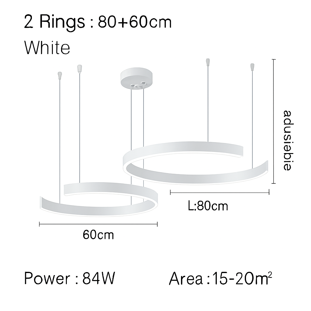 Suspension LED Anneau Design Scandinave Dimmable