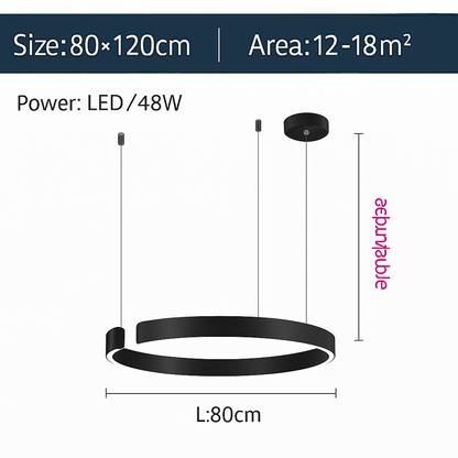 Suspension LED Anneau Design Scandinave Dimmable