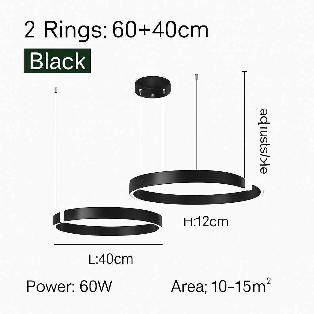 Suspension LED Anneau Design Scandinave Dimmable
