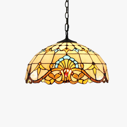 Lustre Tiffany Bohème Verre Coloré LED