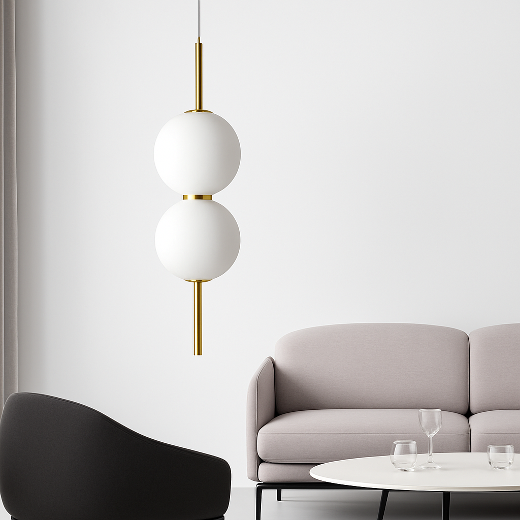 Suspension Boule Verre Métal Moderne