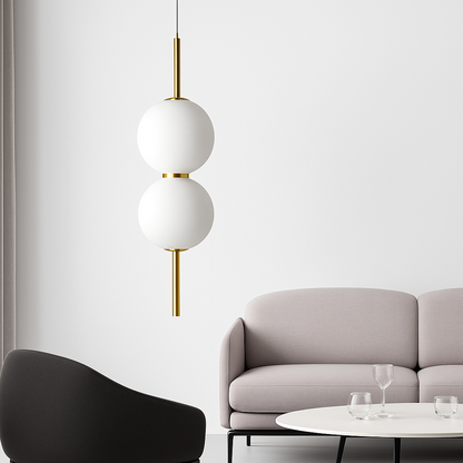 Suspension Boule Verre Métal Moderne