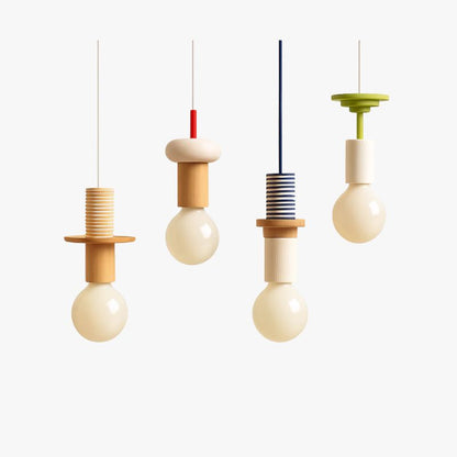 Suspension Bois Scandinave LED Blanche