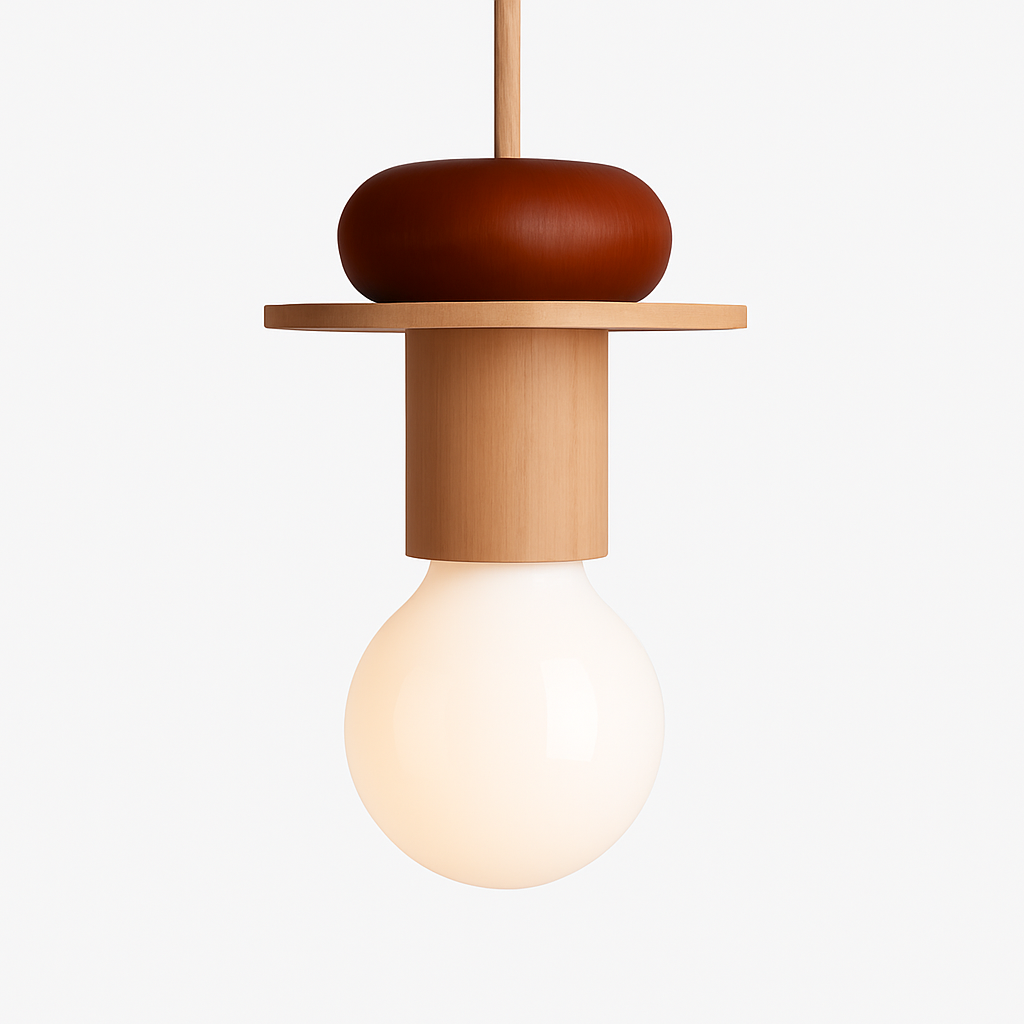 Suspension Bois Scandinave LED Blanche