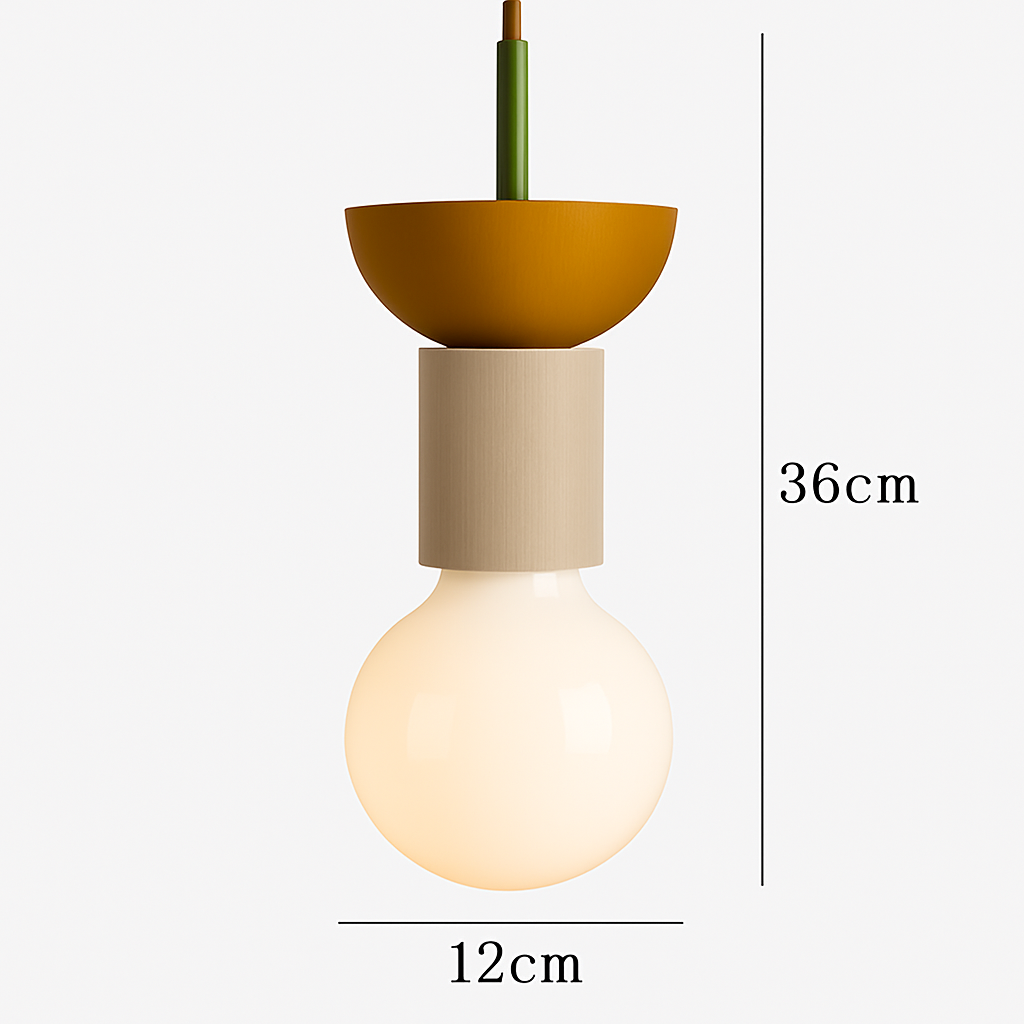 Suspension Bois Scandinave LED Blanche